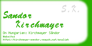 sandor kirchmayer business card